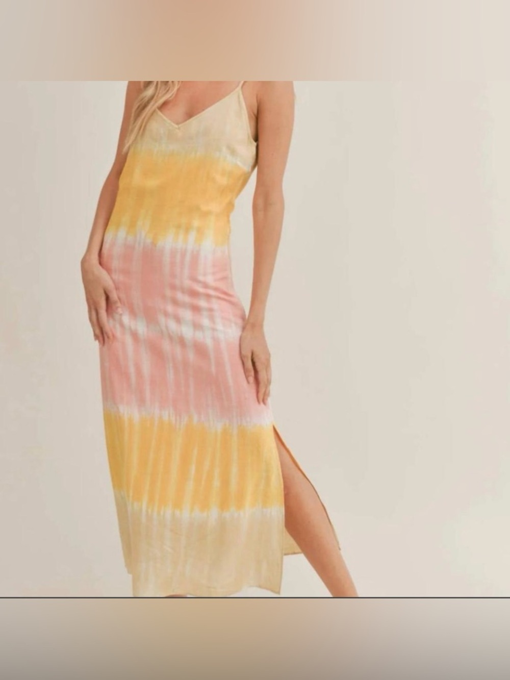 Sadie & Sage Free Spirit Yellow and Pink Tie-Dye Dress